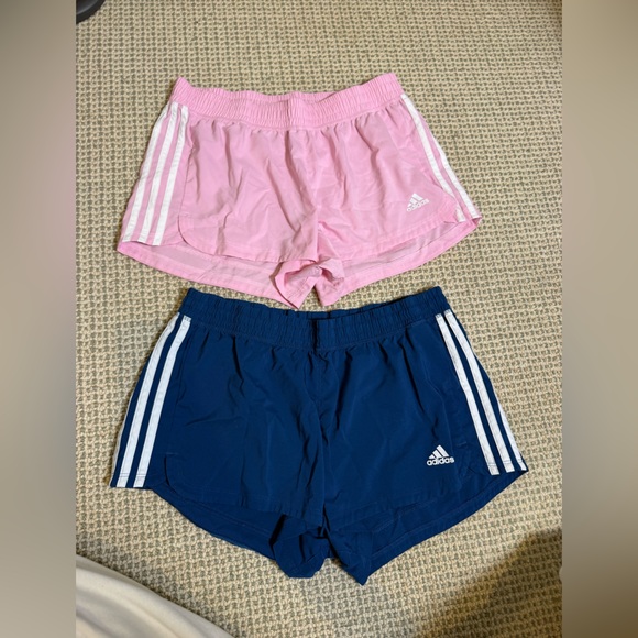 Adidas Women’s Running Shorts Lot of 2 Medium Pink Navy Climalite Athletic - Picture 4 of 9